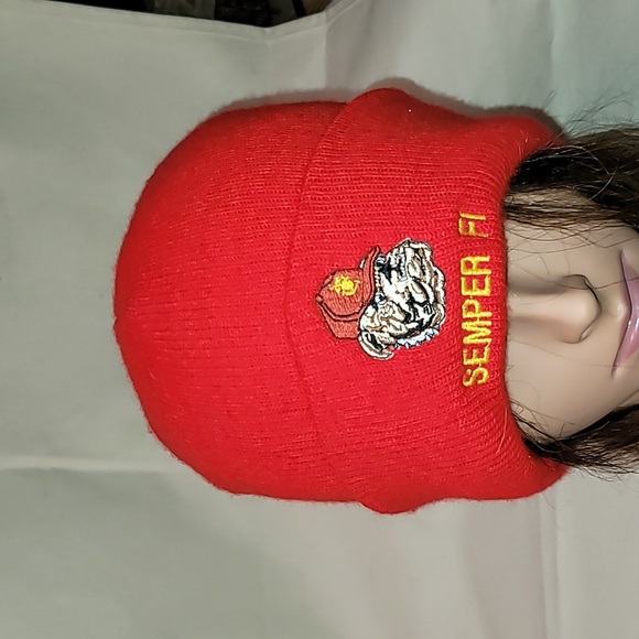 Marine Core. Semper Fi. "Always faithful". Beanie. Like-new. Championship Red. - Picture 9 of 9